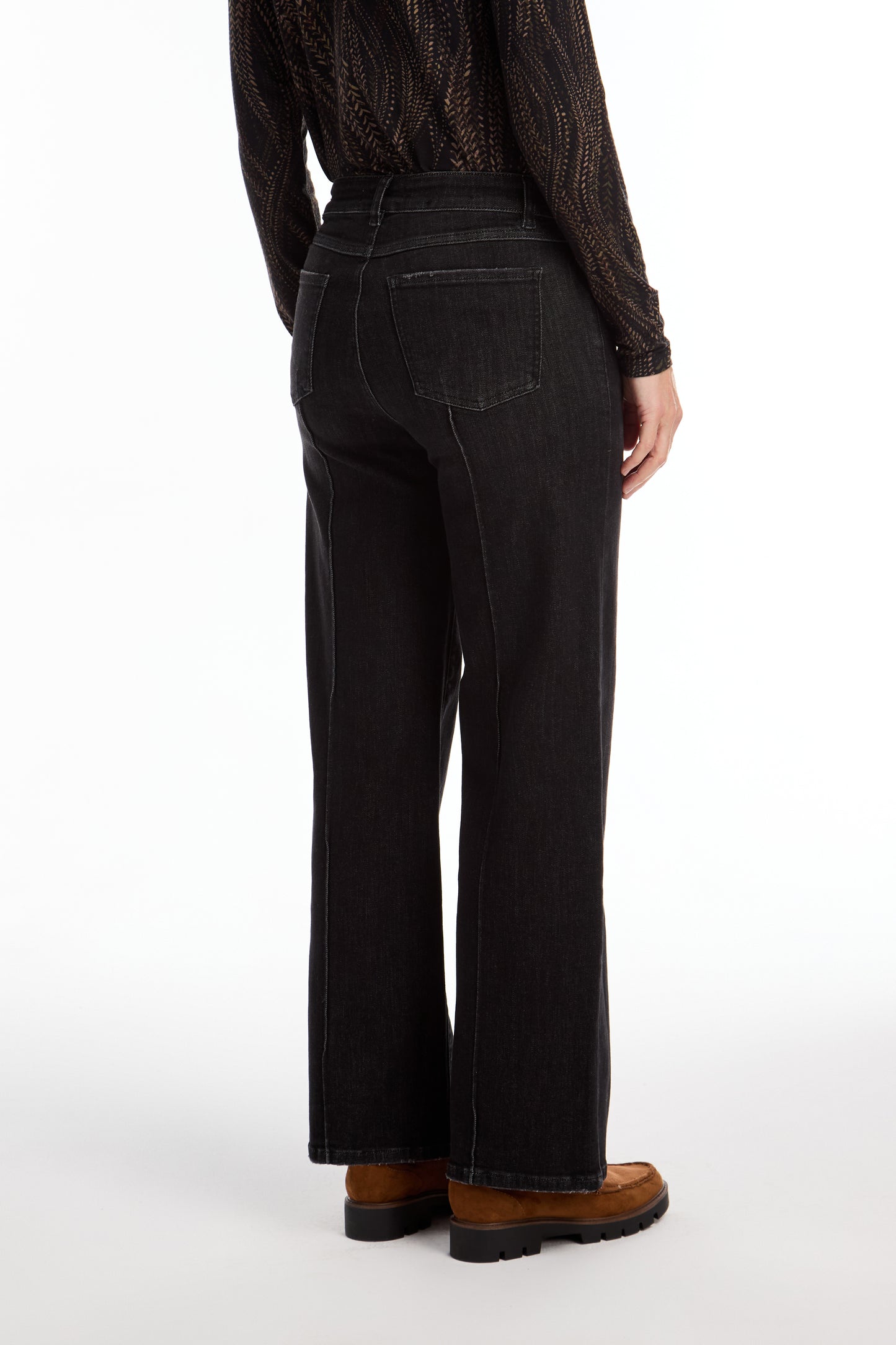 FDJ Olivia Pin Tuck Wide Leg Pant Black Wash 2200872