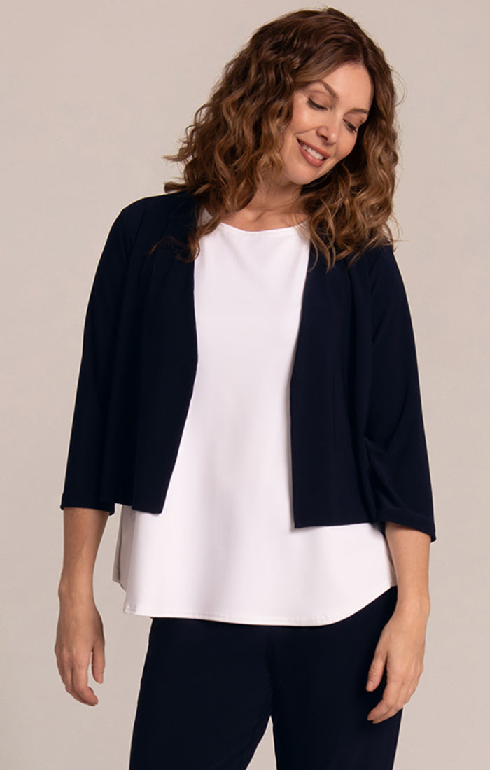 Sympli V-Neck Bolero Navy 25184-2