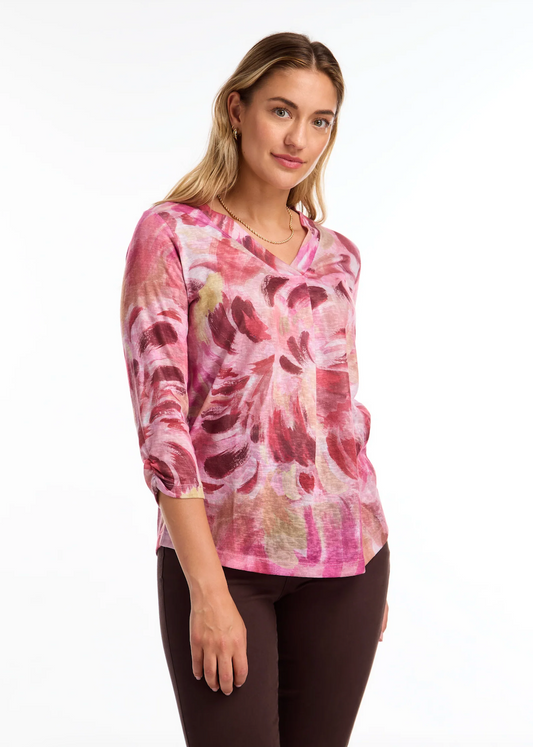 FDJ V-Neck Top Gallery Print 3373451