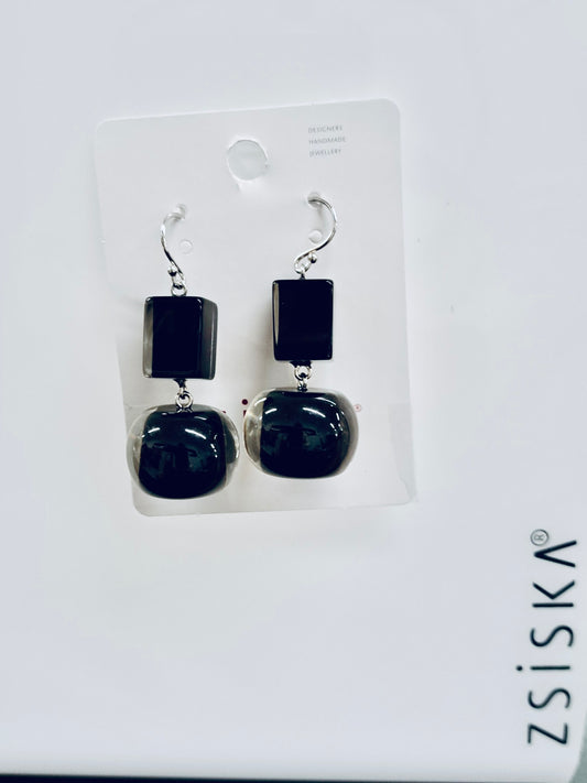 Zsiska Colourful Beads Earrings Black 40105219010Q00