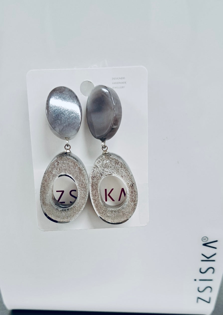 Zsiska Rhapsody Earrings Grey/Silver 6430501S0AGQ00