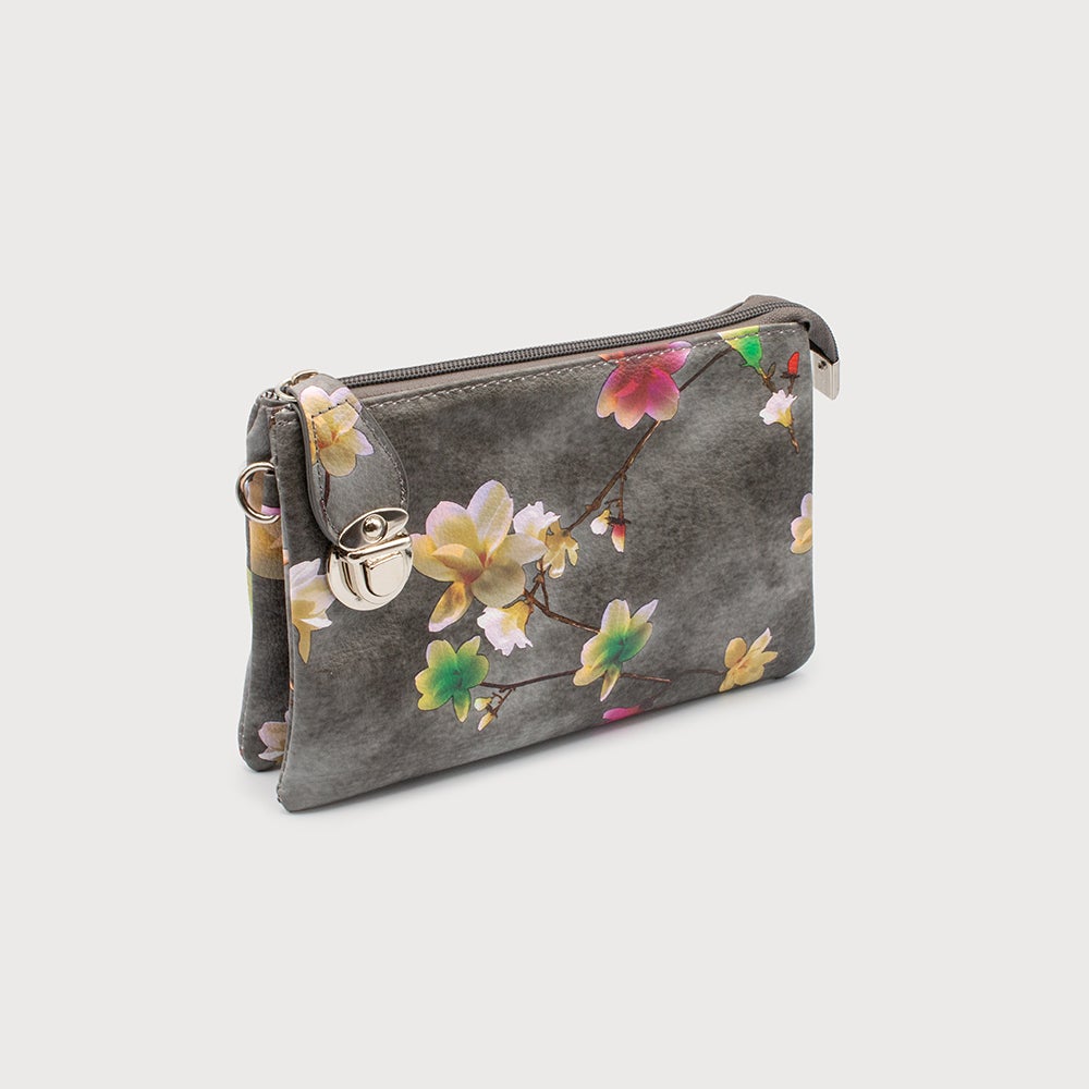 Caracol XBody Bag Multi Pocket Gray Flower 7012-FLW-B