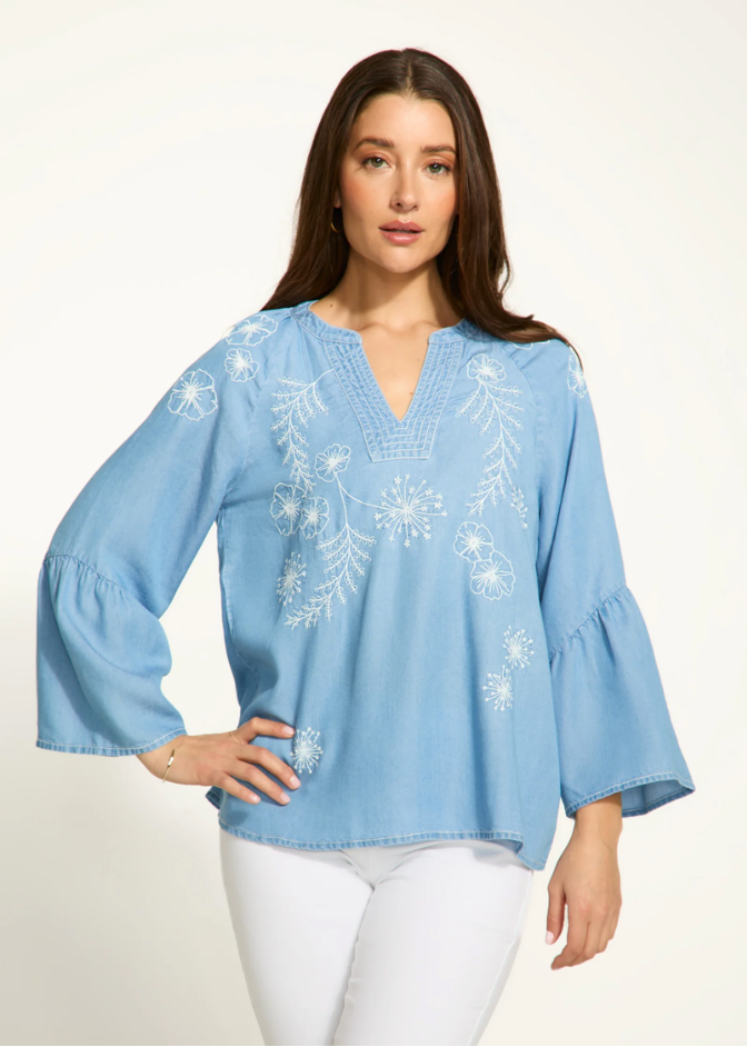 FDJ Embroidered Chambray Shirt Indigo 7051846