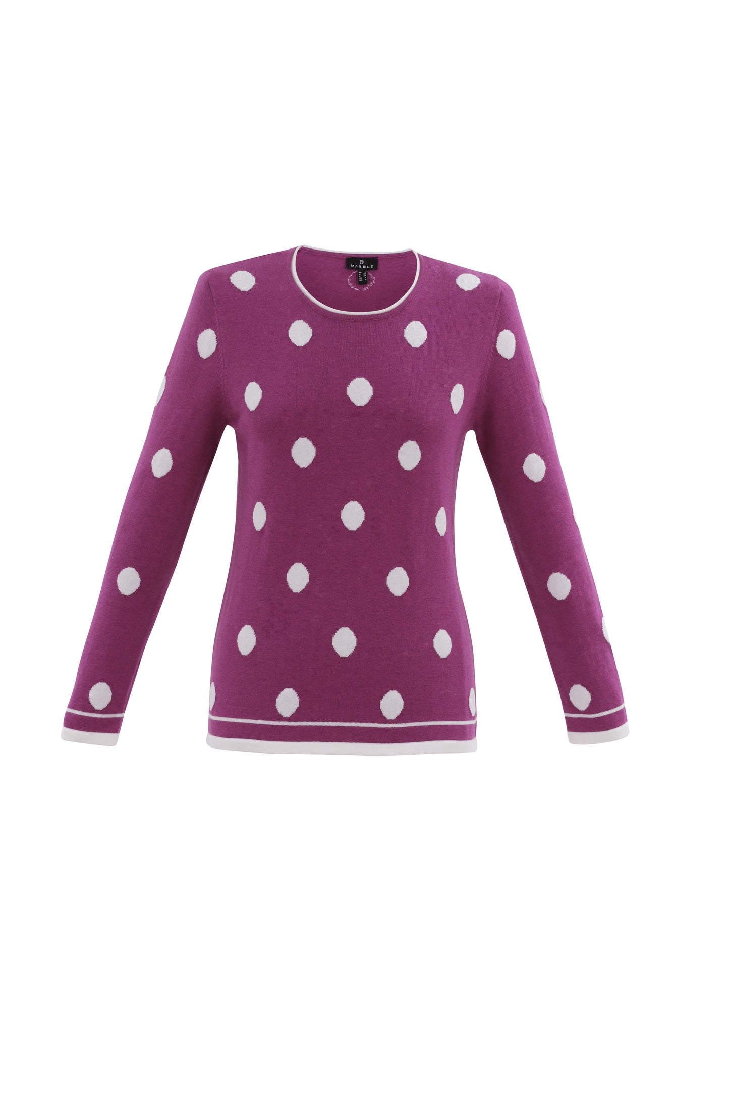 Marble Dot Print Sweater Magenta 7596-222