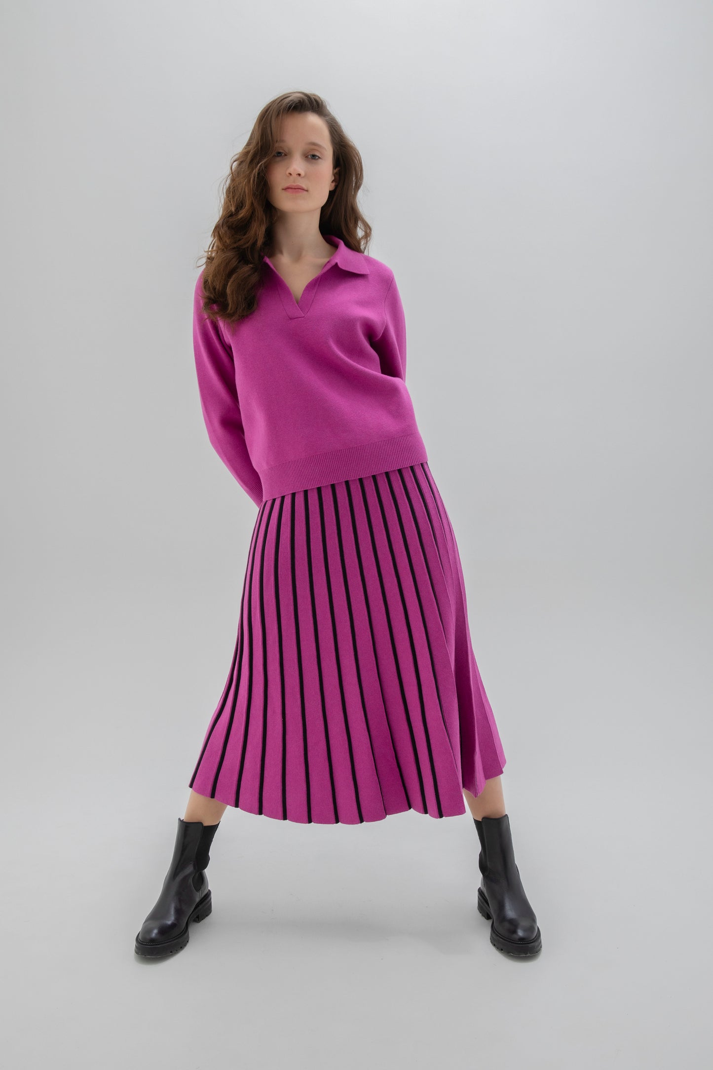 Marble Sweater Magenta 7627-222