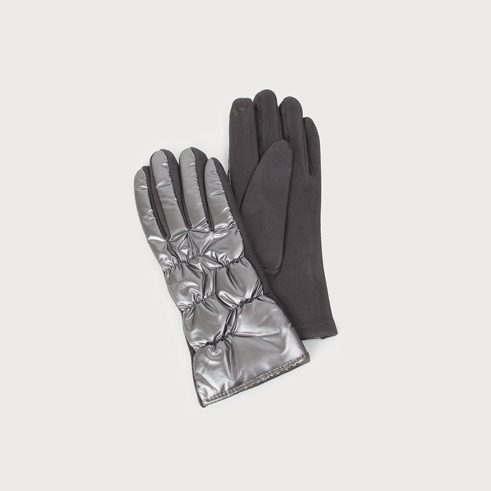 Caracol Warm Puffer Gloves Gun Metal Gray 9006-GUN