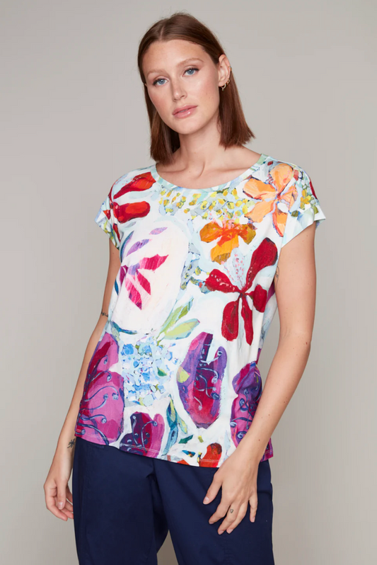 Claire Desjardins Woven Top  "A Smattering of Spring" 92106