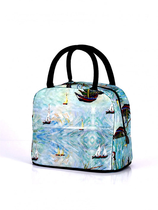 Cherie Bliss Reusable Oil Painting Lunch Bag "Vincent van Gogh: Boats at St. Marie's" BG15203