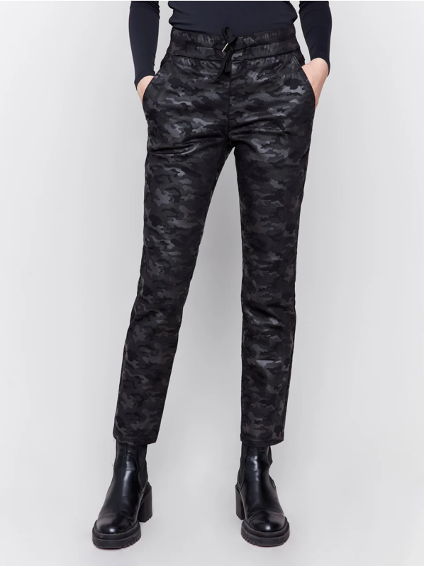 Charlie B Camo Print Jogger Pant Black C5531-920B-P001