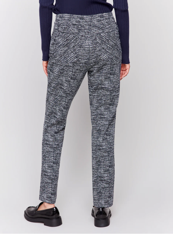 Charlie B Plaid Knit Jogger Pant Navy C5559-922B-P117