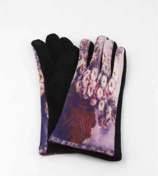 Cherie Bliss Oil Painting Gloves "Claude Monet - Chrysanthemums" GL1610