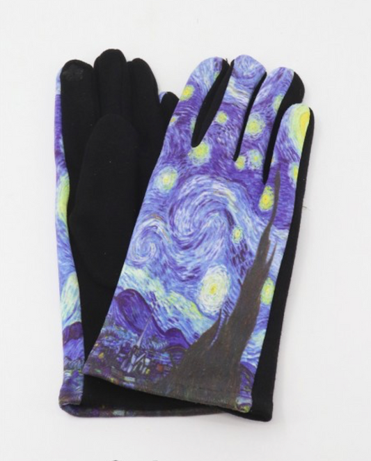 Cherie Bliss Oil Painting Gloves "Vincent Van Gogh: The Starry Night" GL1611/GL10961