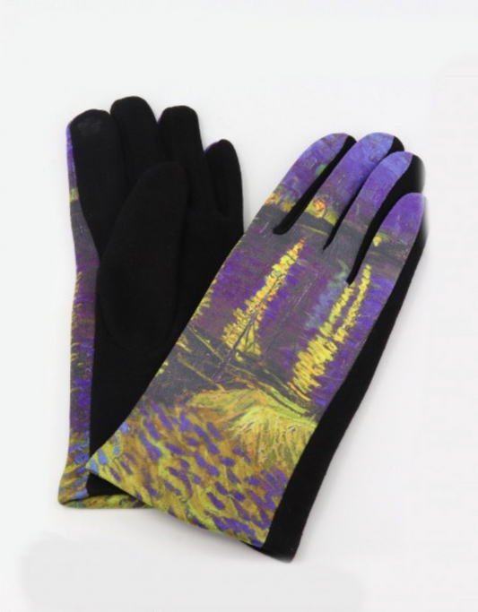 Cherie Bliss Oil Painting Gloves "Vincent Van Gogh: Starry Night Over the Rhone" GL1617/GL10962