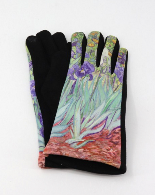 Cherie Bliss Oil Painting Gloves "Vincent Van Gogh: Irises" GL1633