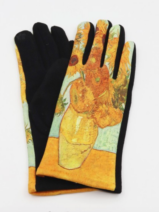 Cherie Bliss Oil Painting Gloves "Vincent Van Gogh: Sunflowers" GL1656-03