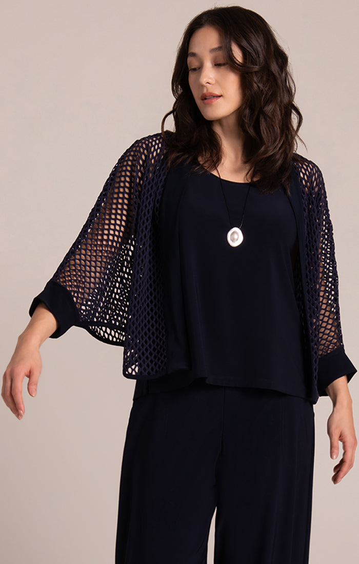 Sympli Honeycomb Shrug Navy HON25178-2